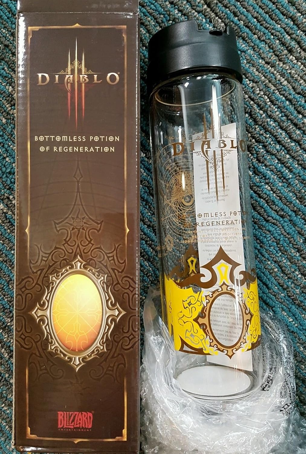 Blizzard Bottomless Potion of Regenaration, glass water bottle, Sports
