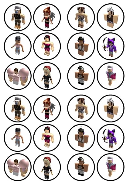 24 Roblox Girl Characters 1 Edible Premium Thickness Sweetened - 24 roblox girl characters 1 edible premium thickness sweetened vanilla wafer rice paper cupcake toppers decorations amazon co uk kitchen home
