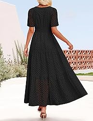 ZESICA Women's 2025 Summer Short Sleeve Maxi Dress