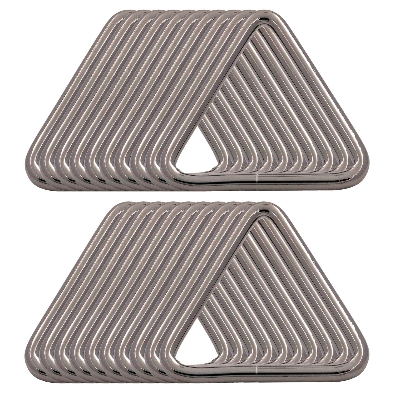 BIKICOCO 1-1/2'' Metal Triangle Ring Buckle Connectors Round Edge Webbing Bag Clasp Handbag Strap Making Hardware, Gunmetal - Pack of 20