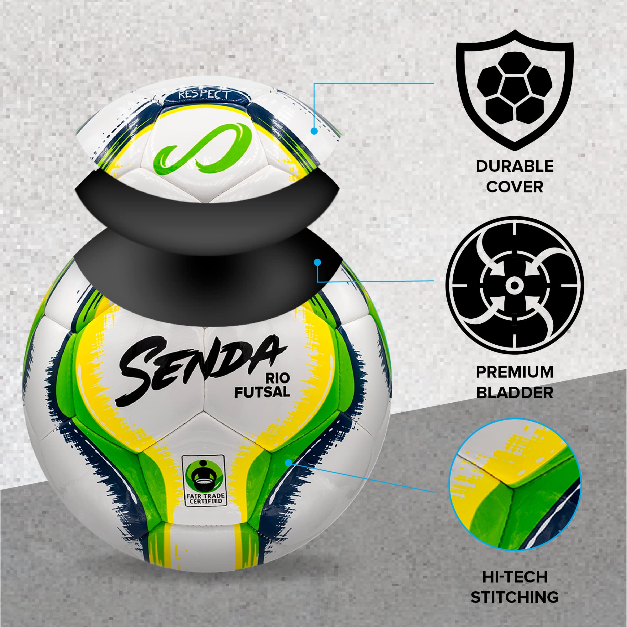 SENDA Rio Match Futsal Ball, Fair Trade Certified