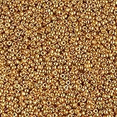 Miyuki Round Rocaille's Seed Beads Size 15/0 8.2g Duracoat Galvanized Gold