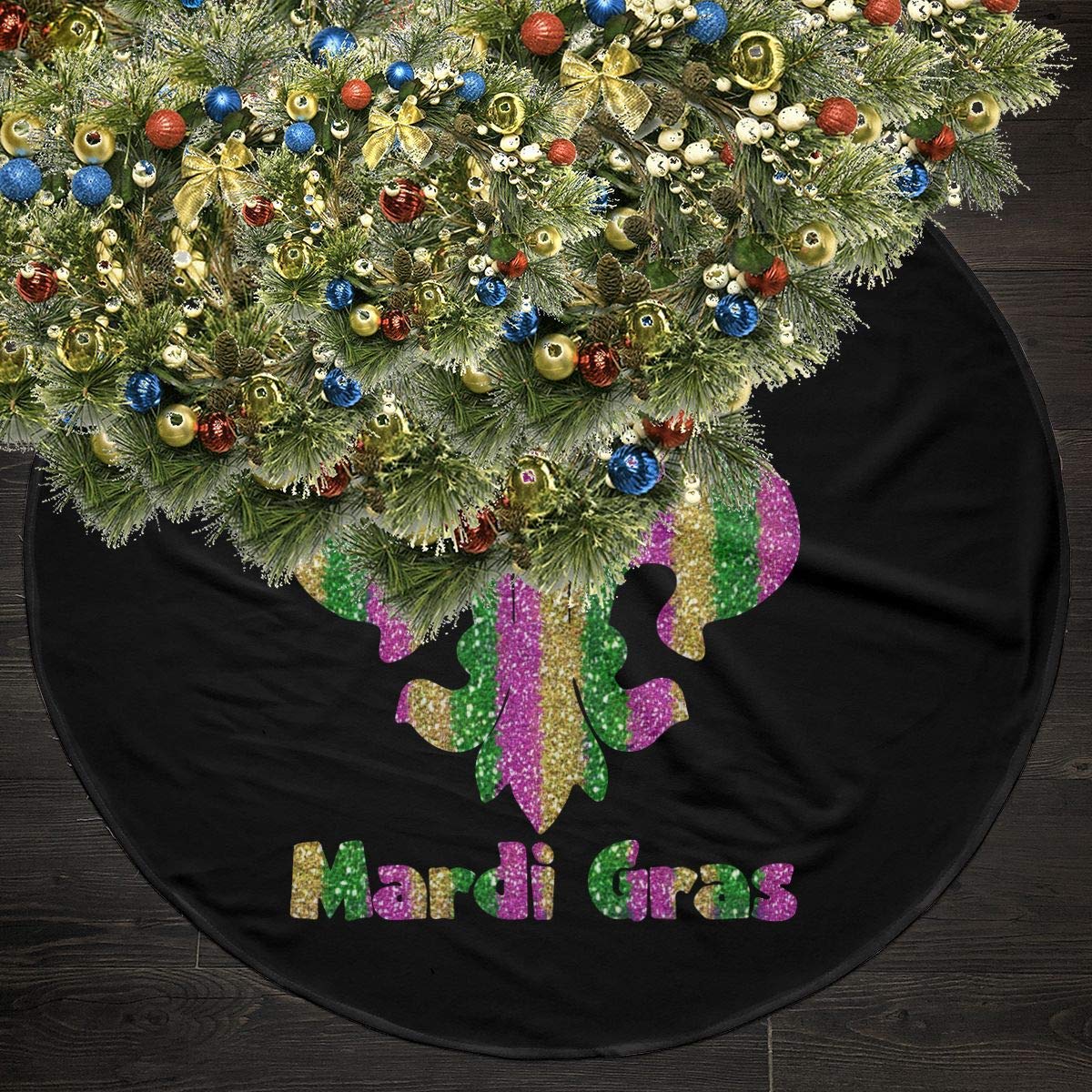 Amazon Com Downsville Stripe Mardi Gras Fleur De Lis Glitter 35 5