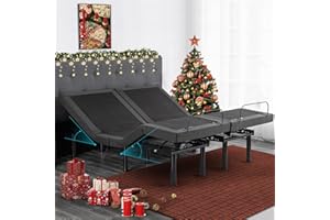 Vipbear Twin XL Adjustable Beds with Thickened Frame, Adjustable Bed Base with Wireless Remote, Separate Head/Foot Lift, Easy Assembly, 2 Height Options Electric Smart Bed Frame, Sturdy Metal