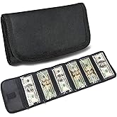 VOCHIC Money Wallet, Money Organizer for Cash with 6 Zippered Pocket Multipack Money Pouch, Cash Bill Organizer, Money Bag Small Travel Money Holder for Budgeting, Receipt and Tips