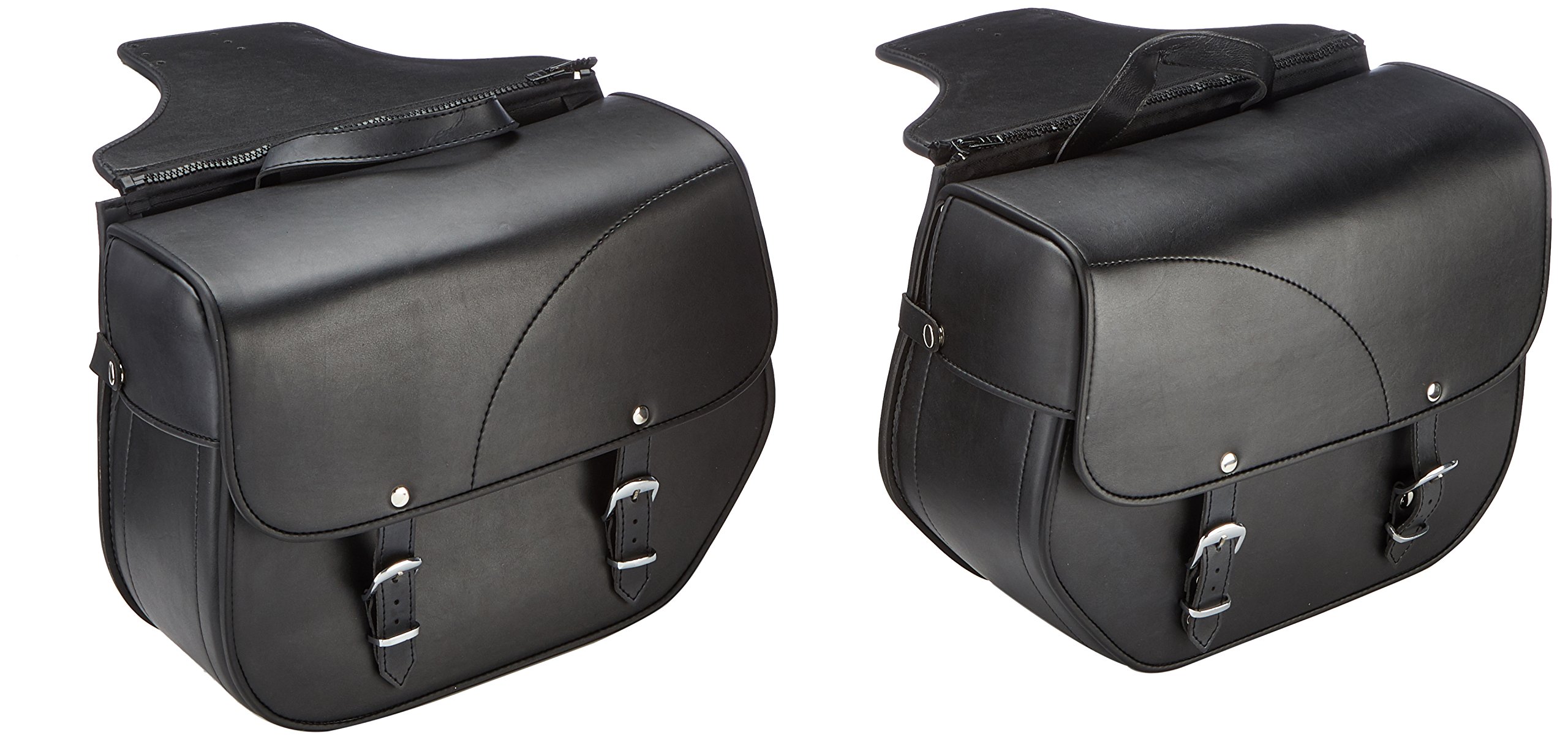 Customaccess APS002N Sant Louis Model with Universal Brackets Leather Saddlebag for Harley Davidson Sportster/Kawasaki Vulcan S