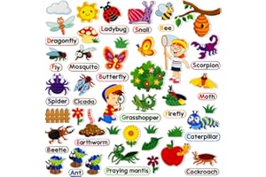 PENGFULL Felt Flannel Board Story Pieces for Toddlers Preschool,Kids Interactive Storytelling Teaching Play Kits for Flannel Board,with Words Felt Pieces(Insect Butterfly)