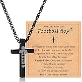 Baseball Soccer Basketball Football Necklace Gifts for Boys Kids, Sports Stuff Accessories Cross Necklace Jewelry for Little Boys Birthday Christmas Valentines Easter Baptism Communion Graduation Gifts