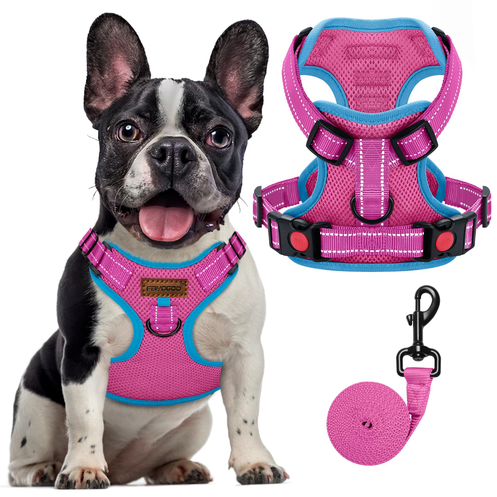 FAYOGOO Dog Harness No Pull Reflective Walking Training for Small Medium Large Dogs UK Extra XS XL Handle Strong Anti Pulling Outdoor Assistance