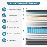 TeQsli Double Mattress 10.6in Hybrid 9-Zone Pocket Sprung CertiPUR OEKO-TEX view 3
