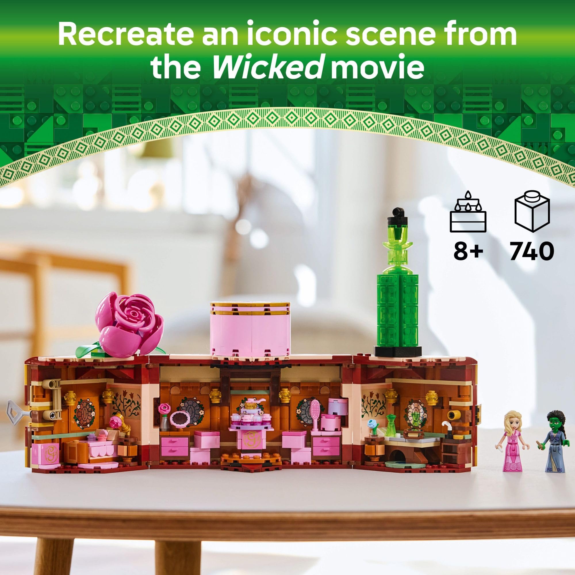 LEGO Wicked Glinda & Elphaba's Dormitory Building Toys - Wicked Toys for Girls & Boys, Age 8+ - Birthday Gift Idea - Buildable Doll House for Kids - 75683