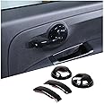 Tumukiw 4PCS Inner Door Handles Cover Trim Compatible with Fiat 500/500 Abarth 2010-2024 Car Inner Door Handles Cover Protector Trim ABS Interior Decorative Cover Trim Sticker (Glossy Black)