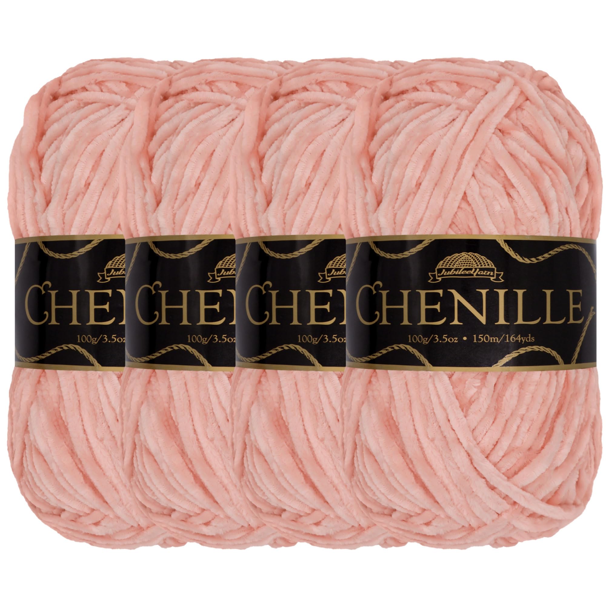 JubileeYarn Chenille Yarn - Worsted Weight - 100g/skein (4 Skeins, 133 Precious)