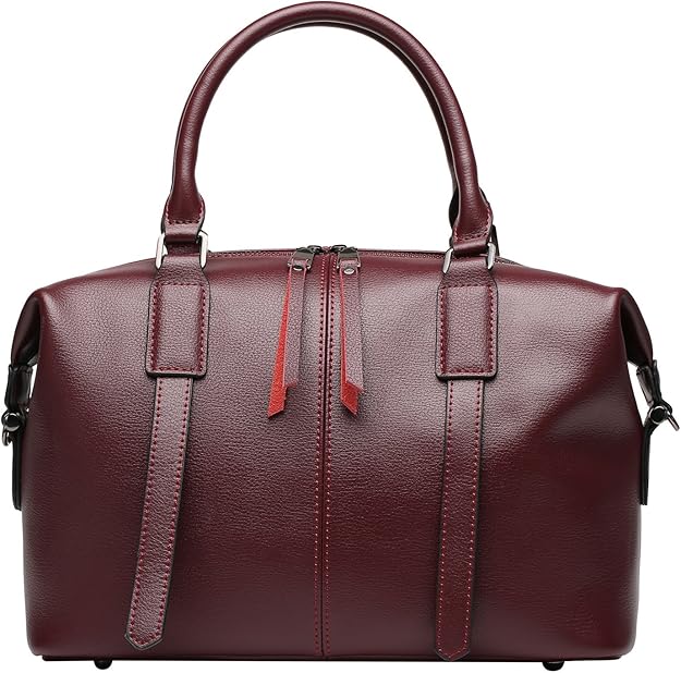 Weidu Women Leather Handbags Shoulder Bags Top Handle Ladies Bag Black