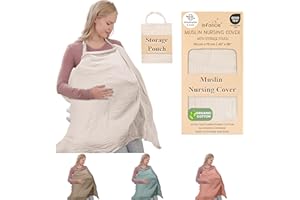 Infancie Premium 100% Organic Muslin Cotton Nursing Cover Manta Para Lactancia Materna 110 X 72 CM Breathable Lightweight Ful