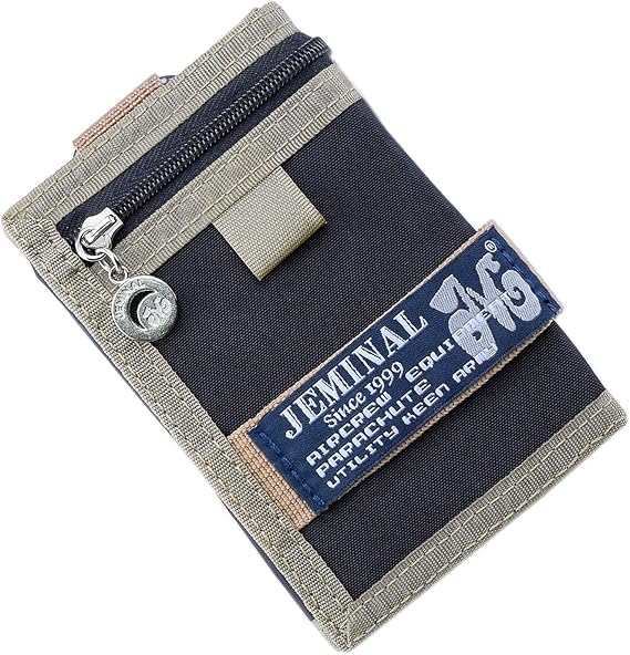 JEMINAL Trifold Canvas Outdoor Sports Wallet for Boys Keychain Wallet