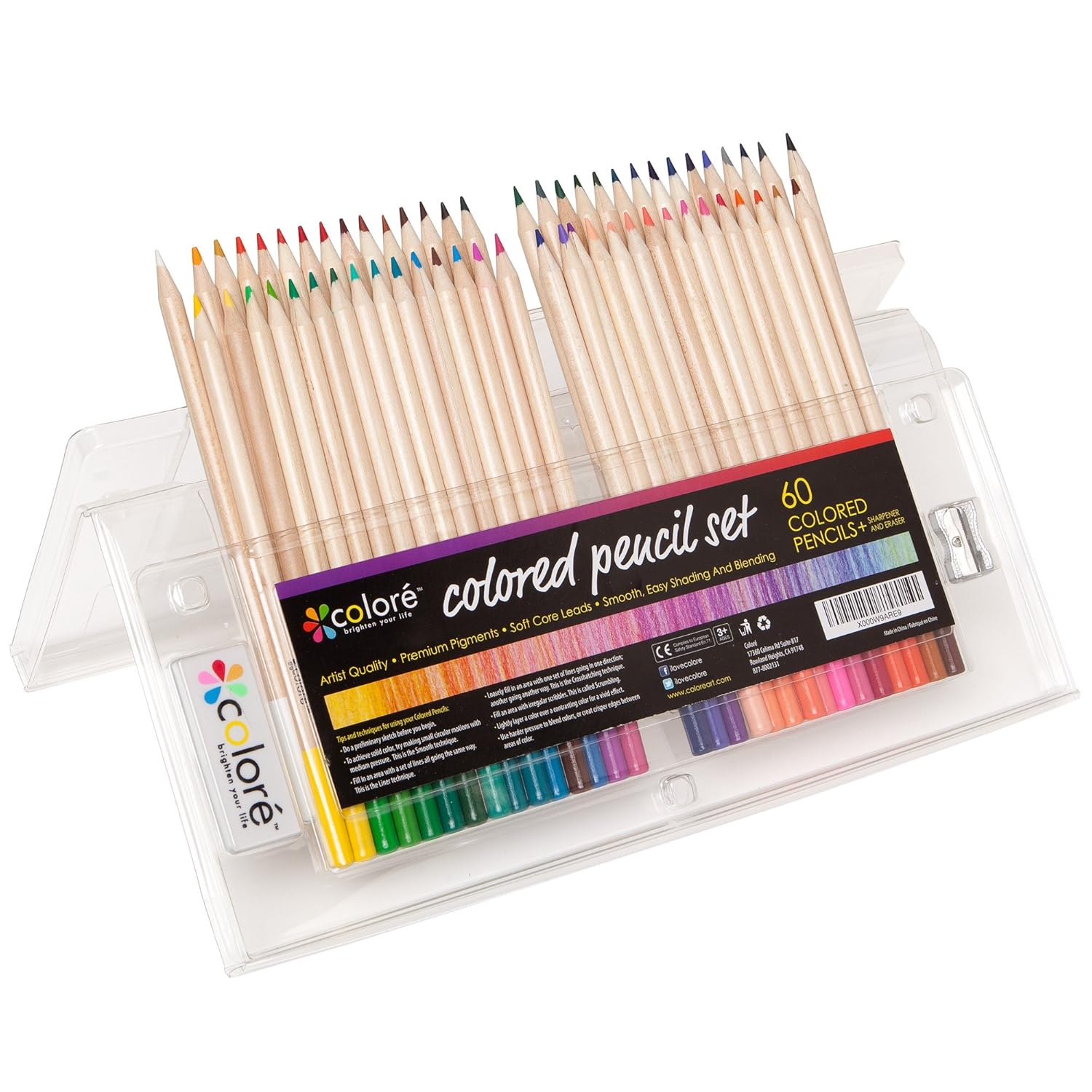 Crayons de couleur Ensemble de crayons de couleur primes et pré Crayons de couleur Ensemble de crayons de couleur primes et pré taillés pour le coloriage et le dessin Gomme et taille crayon GRATUIT Excellent