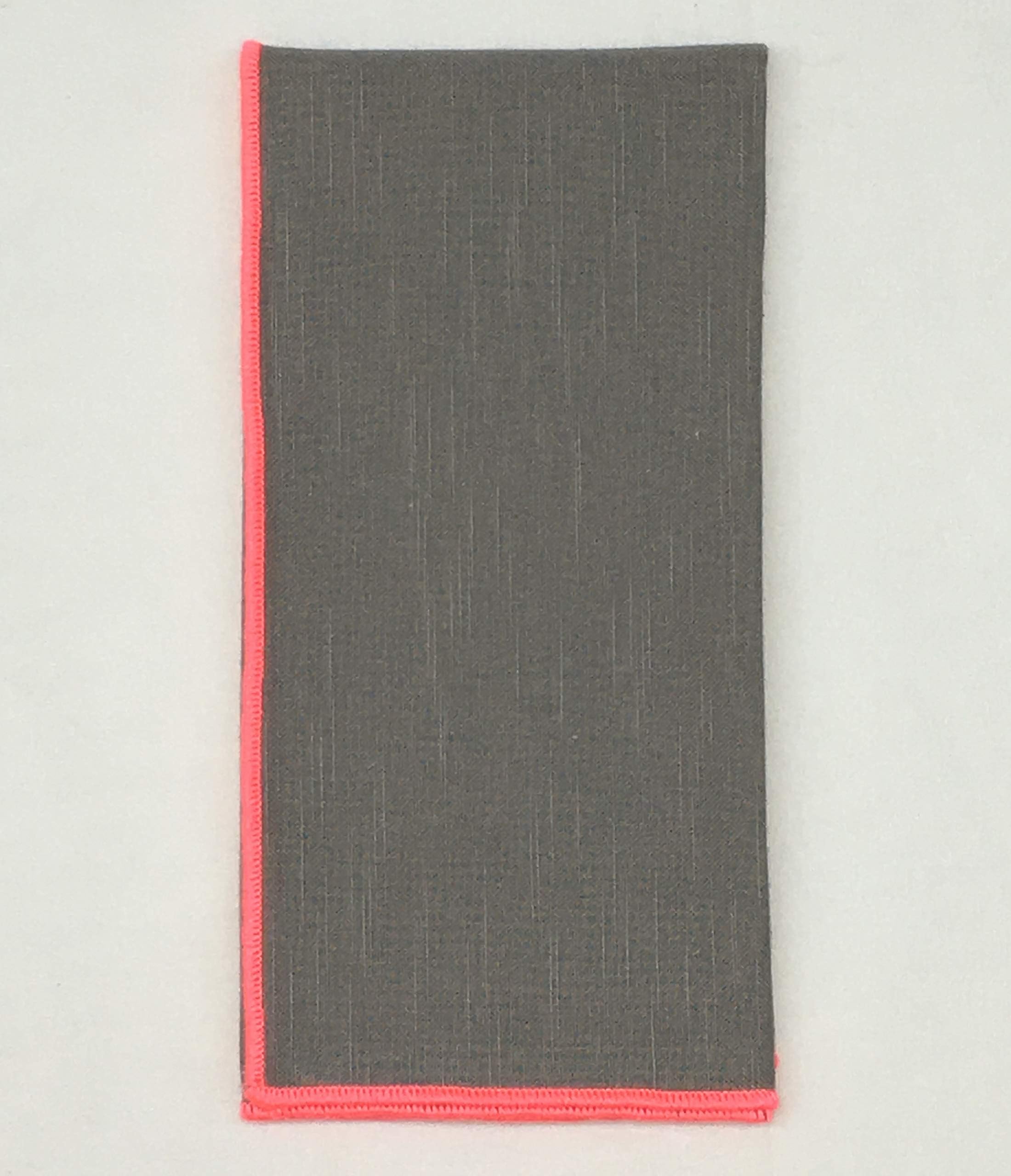 Cotton Dinner napkin,Dinner napkins, Bright pink Border hem stitch grey napkin, Pack of 6, 100% pure cotton, 19"x19",Table napkin