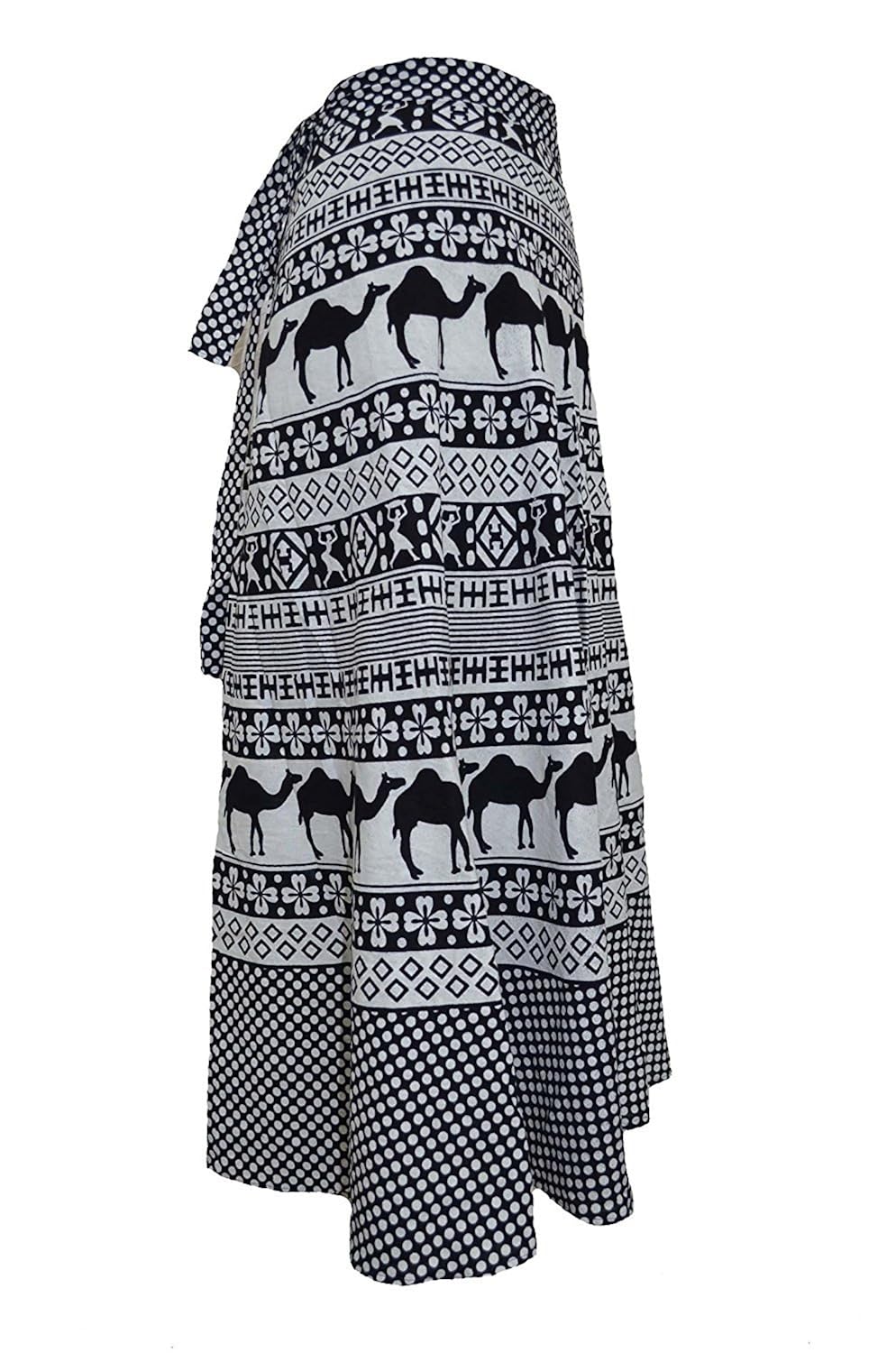 chanchal fashion women's cotton skirt(chanchalwrapskrit1002, black, free size)