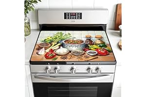 AOHMPT Multi-Design Stove Top Cover for Glass/Electric Stoves - 3-in-1 Heat-Resistant Protector Mat, Non-Slip Drying Rack 28"x20"