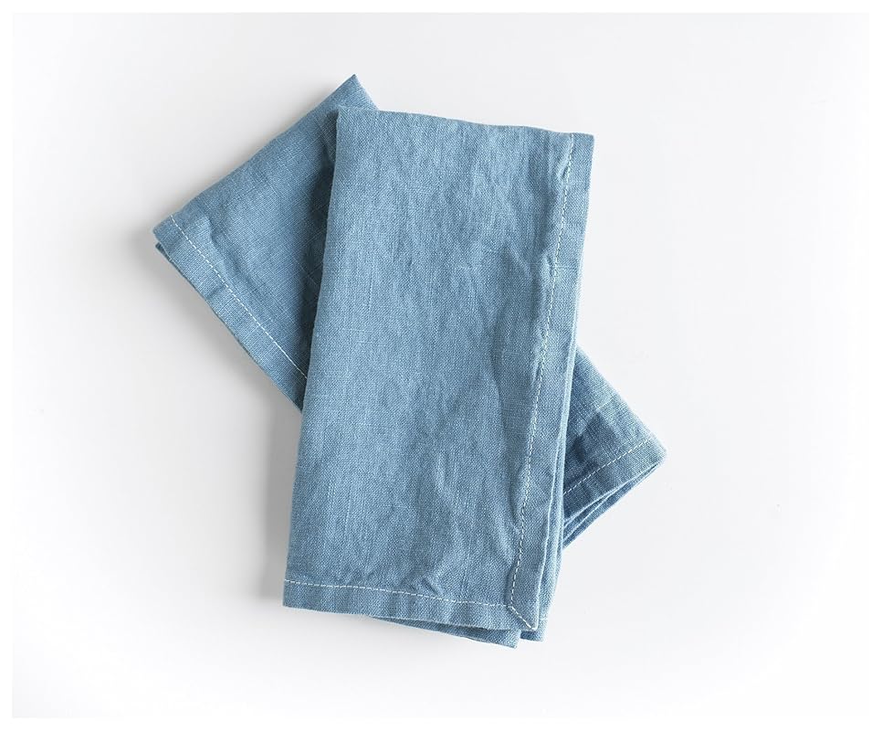 Indigo linen Napkins Set of 2 Linen Napkins Handmade