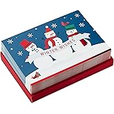Hallmark Boxed Christmas Cards, Winter Wishes Snowmen (40 Cards and 40 Envelopes)