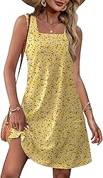 OFEEFAN Yellow Dress Women Summer 2025 Sundresses