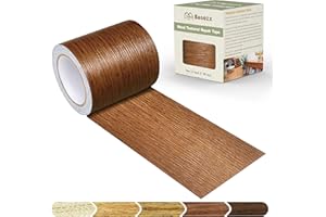 Besezx Wood Grain Tape, 2.4" X15', Self Adhesive Wood Grain Repair Patch for Tables, Chairs, DIY,Baseboards, Doors, Windows, Floors and Furniture Renovation.（Raw Wood Grain）
