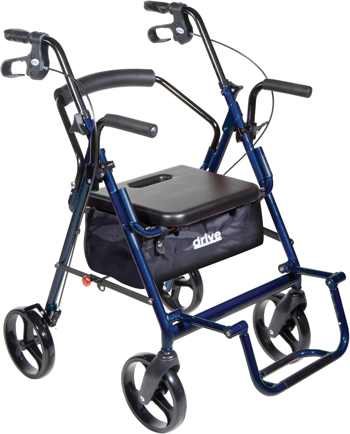 Drive Medical Duet Transport Wheelchair Rollator Walker, Burgundy: Health & Personal Care