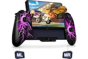 Gammeefy JC200 Switch Controller - Hall Effect One-Piece Wireless Switch Joypad (No Drift, No Deadzone) with 9 Color Lights for Nintendo Switch/Switch OLED