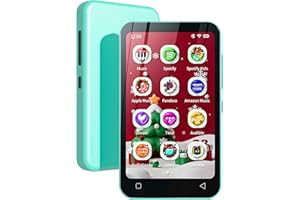 80GB Kids MP3 Player with Bluetooth and WiFi, Parental Controls, Pre-Installed Spotify, Spotify Kids, Audible, TIMMKOO 4" MP4 Player Up to 1TB (Blue)