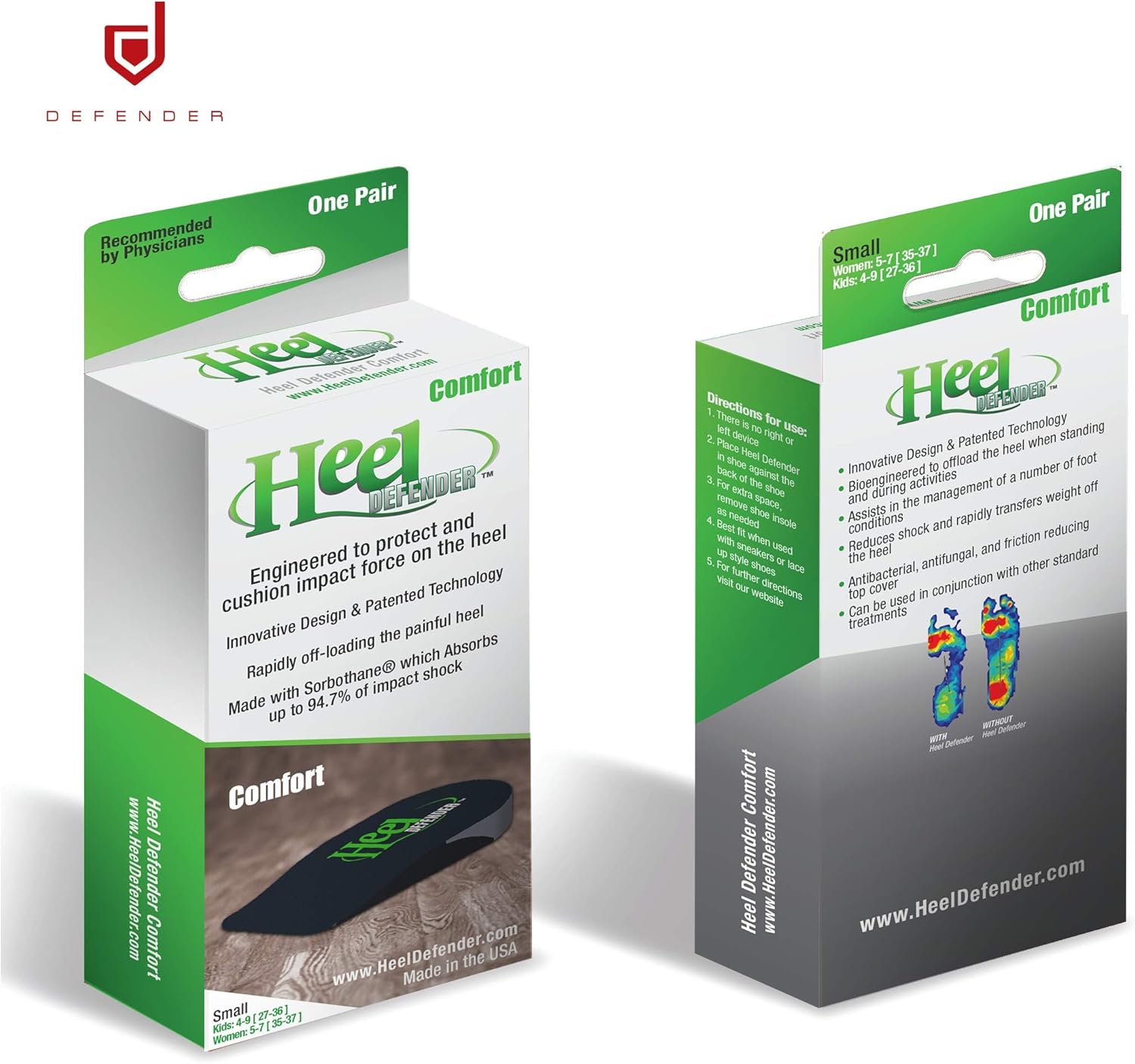 Heel Defender Heel Cups for Achilles Tendon Support | Plantar Fasciitis, Pain Relief Orthotics, Heel Inserts, Heel Cushions, Heel Cups for Men, Heel Cups for Women, Comfort Small: Health & Personal Care