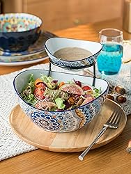 YHOSSEUN Chip and Dip Serving Set, 2 Tierd Serving
