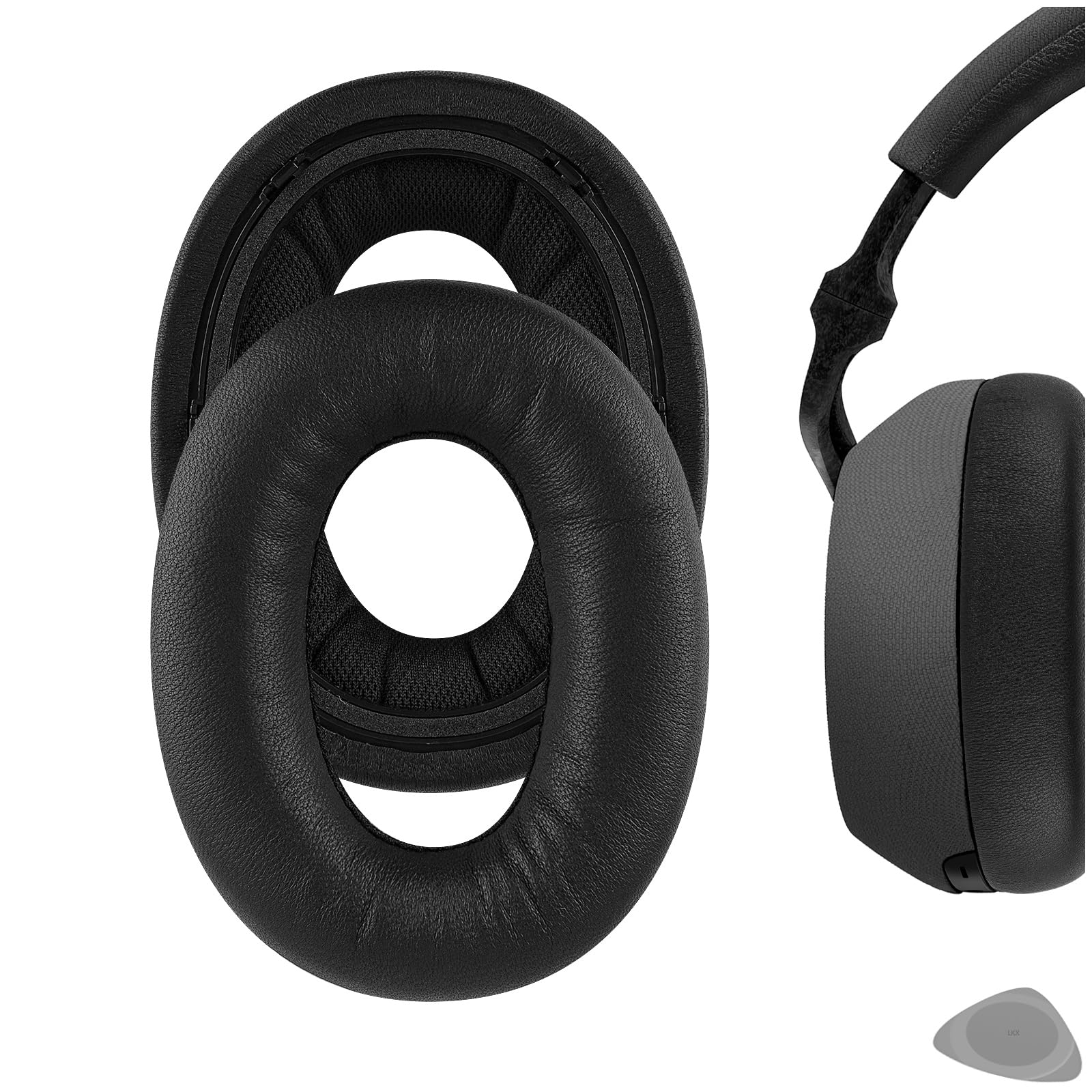 Geekria Elite Sheepskin Replacement Ear Pads for Bowers & Wilkins B&W PX7 Headphones Ear Cushions, Repair Parts (Black)
