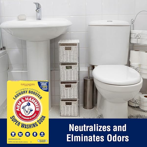 ARM & HAMMER SUPER WASHING SODA HOUSEHOLD CLEANER AND LAUNDRY BOOSTER, 55 OZ BOX