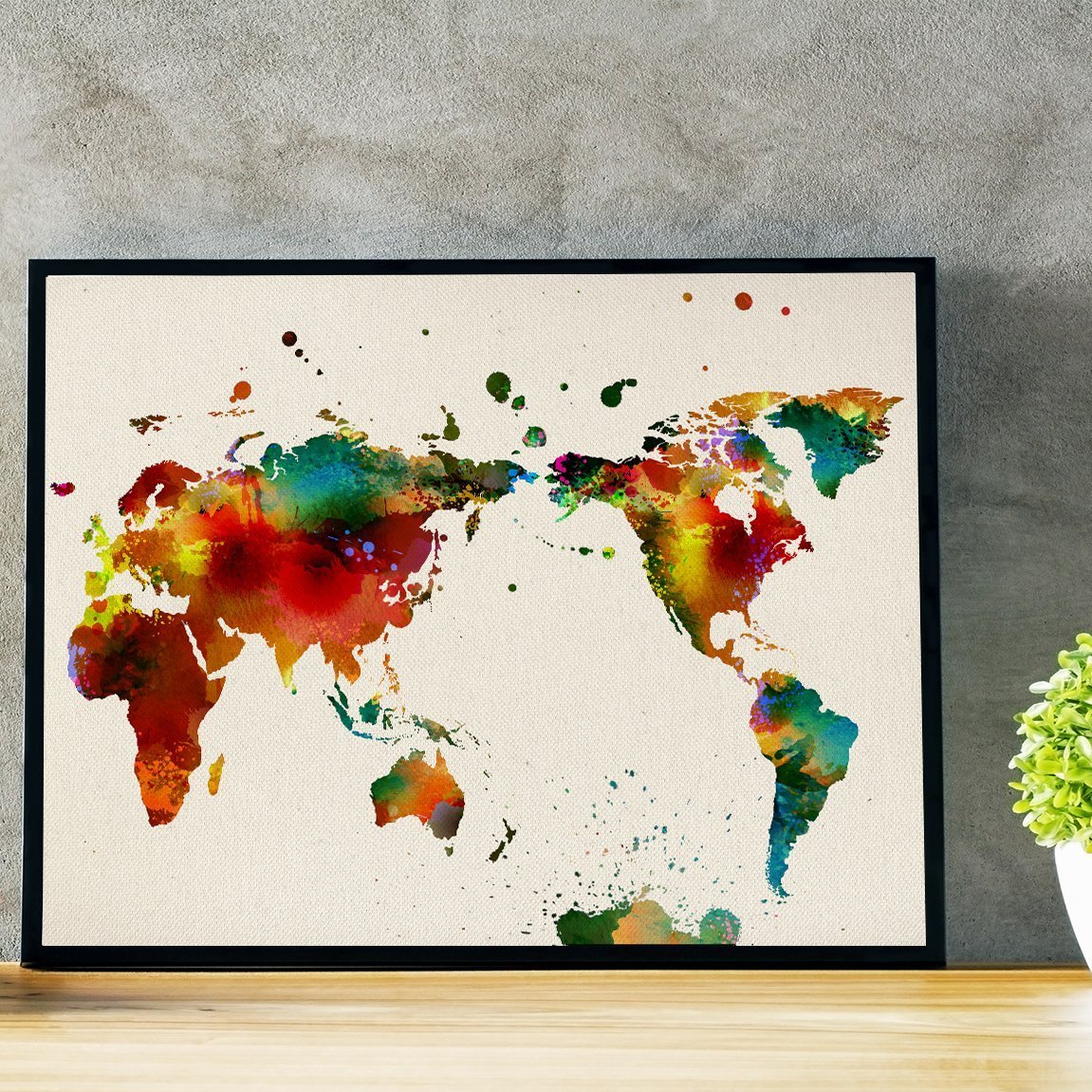 Nacnic Film for framing World Map. Map of the World. Poster with Images of the World Watercolour Style. Foil Maps. Home Decor. Paper 250 Grams 24x30cm Model B
