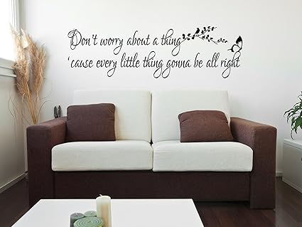 Dont Worry Bout A Thing Bob Marley Wall Sticker Inspirational Quote Bedroom Art 100x55
