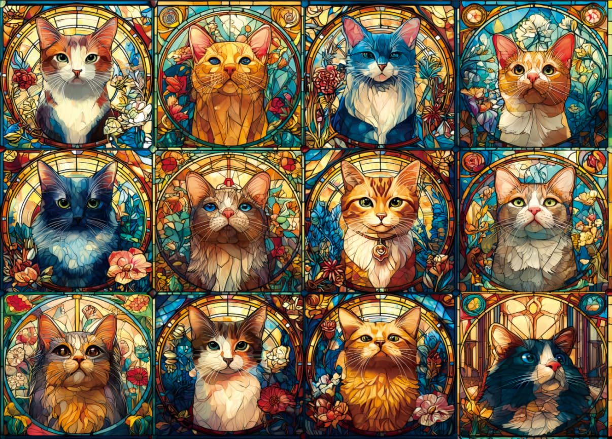 Yiting 1000 Piece Jigsaw Puzzles for Adults, Cat/Owl/Mushroom/Angel/Sea World/Sea turtle/Dolphin Jigsaw Puzzles 1000 Piece for Teen, Family Fun Challenging Game Stress Relief Jigsaw Puzzle Toy Gift — image 1