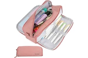 GERMUN Large Capacity Pencil Case, School College Office Pen Pouch Pencil Bag, Multifunctional Cosmetic Stationery Bag Pouch Holder Organizer for Teen Girl Boy Men Women Adult Alizarin Crimson