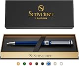 Scriveiner Midnight Blue Ballpoint Pen with Chrome Finish – Refillable Gift Set