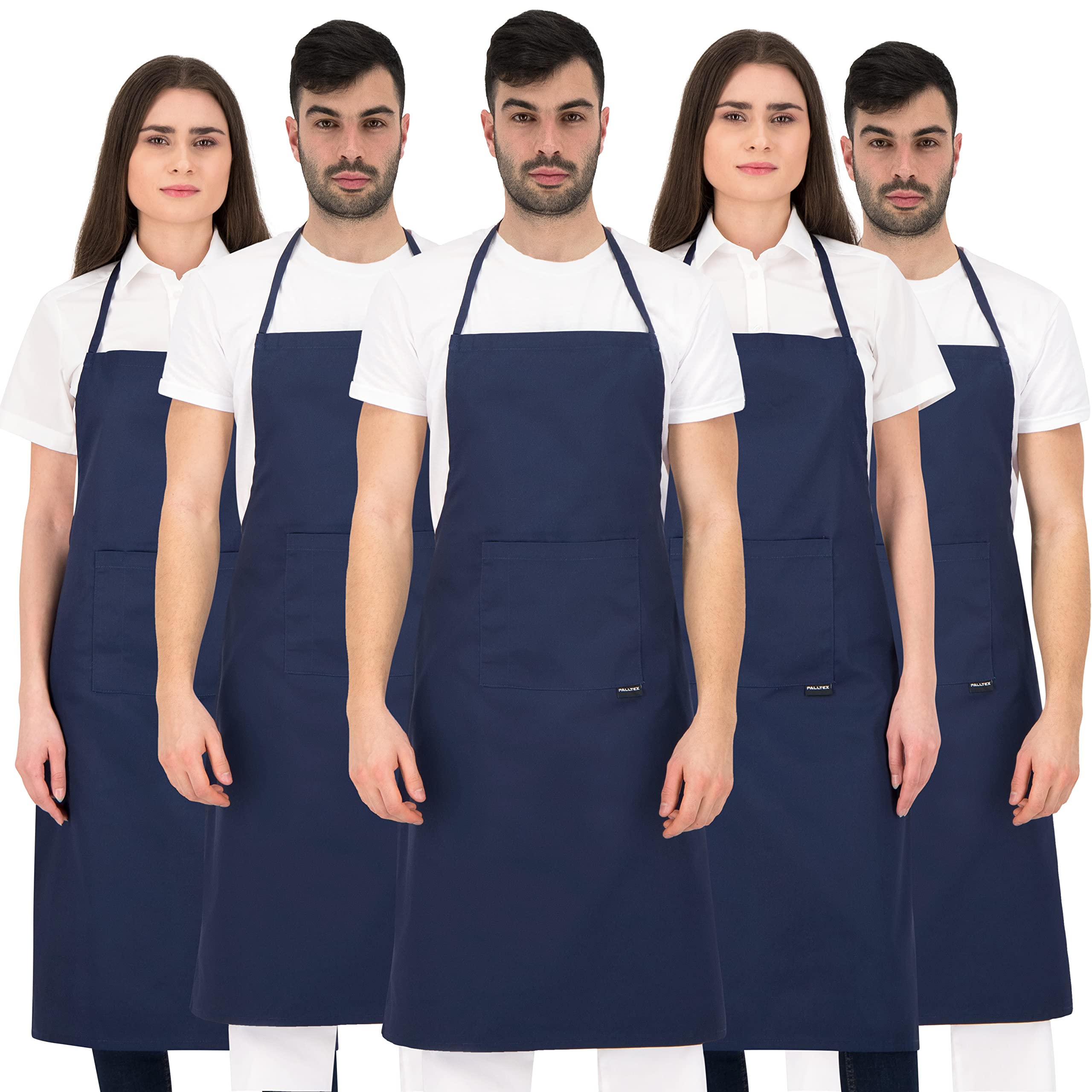 PALLTEX Borago Aprons for Men Aprons for Women Chef Apron for Cooking Crafts Painting Baking Kitchen Apron EN ISO 13688, Blue - 5 pieces, One Size — image 1