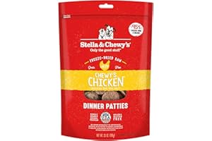 Stella & Chewy's Freeze Dried Raw Dinner Patties – Grain Free Dog Food, Protein Rich Chewy’s Chicken Recipe – 25 oz Bag