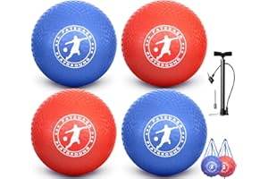 FATEUAER 10 Inch Kickball Set, Playground Ball with Carrying Bag, Dodge Balls for Kids and Adults, Bouncing Sport Handball and Toy Ball, Outdoor Rubber Balls Official Camps and Schools Play Ball