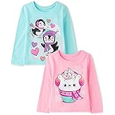 The Children's Place baby-girls And Toddler Unicorns,butterflies,trends Long Sleeve Graphic T-shirts,2 Pack