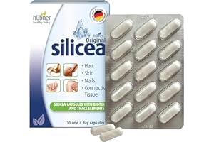 HUBNER Hübner Original Silicea Gel One a Day Capsules for Hair, Skin, Nails, and Connective Tissue, Pure Colloidal Silica Gel Formula, No Additives or Preservatives, 30 Servings