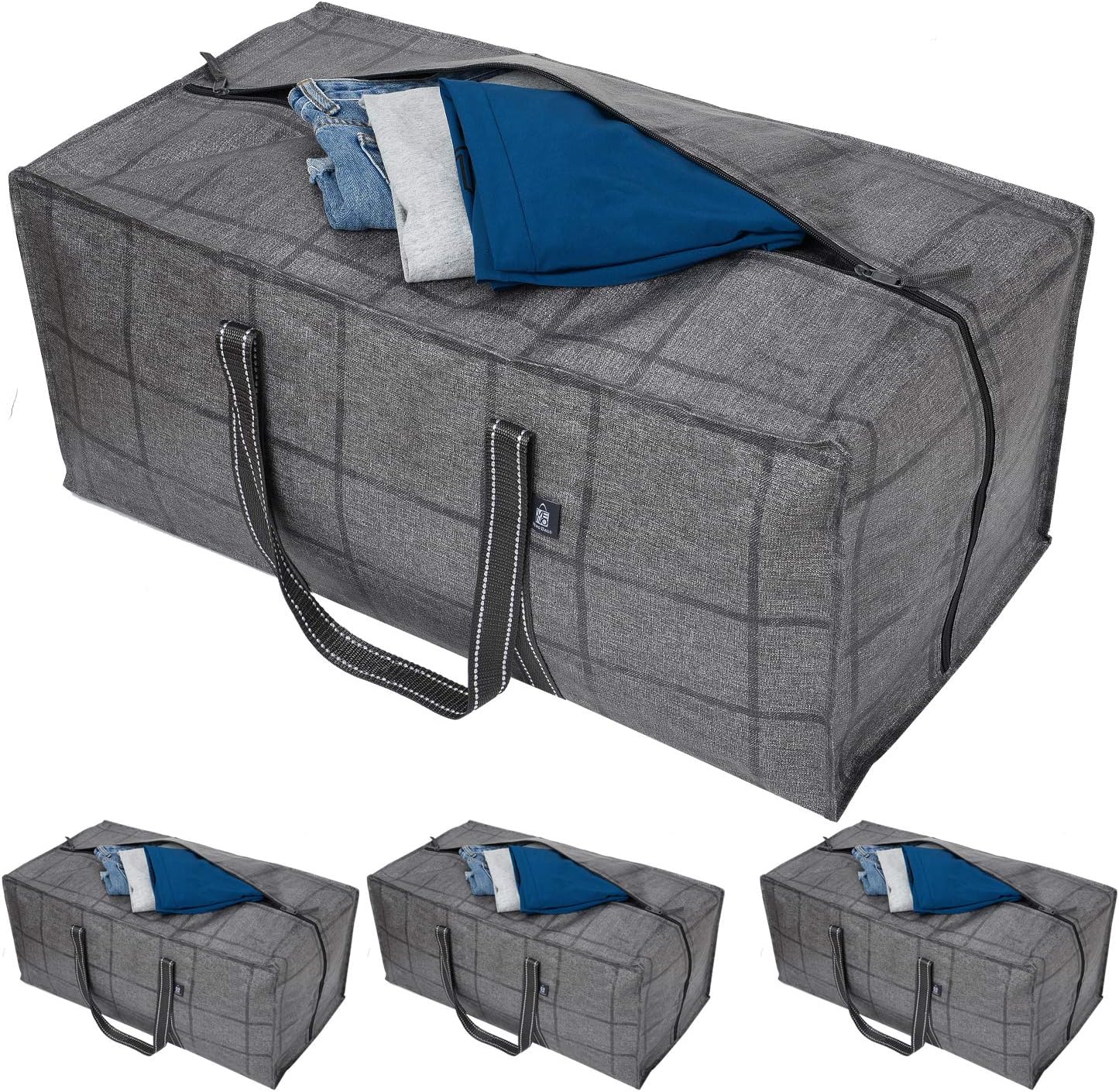 VENO Heavy Duty Extra Large Storage Bag, Moving Bag Tote (4Pack