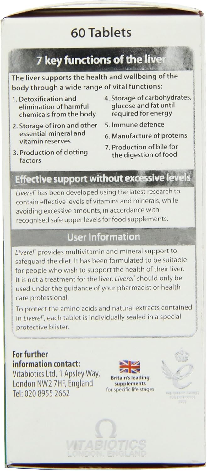 Amazon Com Vitabiotics Liverel 60 Tablets Health Personal Care