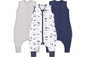 MAMA CHEETAH Toddler Sleep Sack with Feet, 0.5 TOG Organic Cotton Baby Sleeping Bag with Legs, Baby Wearable Blankets for Walkers w/ 2-Way Zipper, Baby Sleep Sack for Girls & Boys, Early Walker 18-36 Month