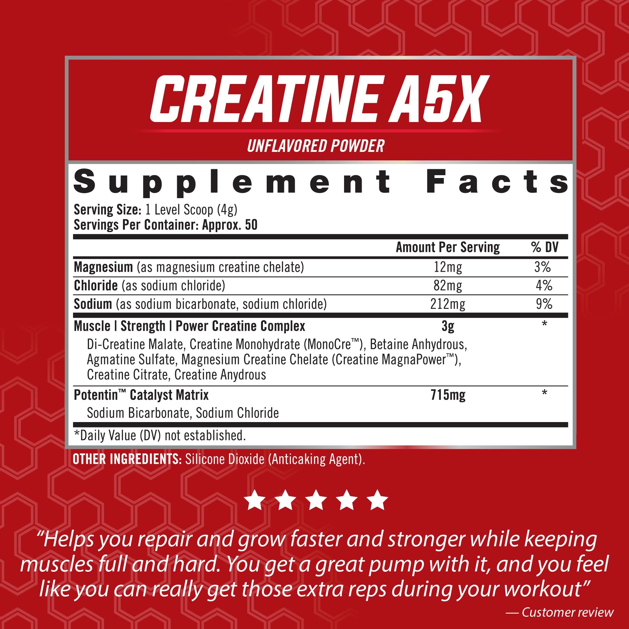 iSatori Creatine A5X with Creatine Monohydrate & Betaine Anhydrous for Muscle Growth, Strength Building, & Recovery - Dietary Supplement for Training & Weight Lifting - Unflavored (50 Servings)