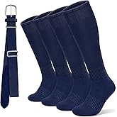 YSense Knee High Baseball Socks for Youth, Softball Soccer Calf Tube Socks & Belt Combo Set for Boys Girls Women Men Sports